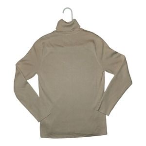 Chico's Pullover Sweater Size 1 Women's Beige Turtleneck Lightweight Stretch